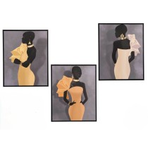 Toile Gift Decor Jaune Noir Gris 40 x 3 x 50 cm (6 Unités)