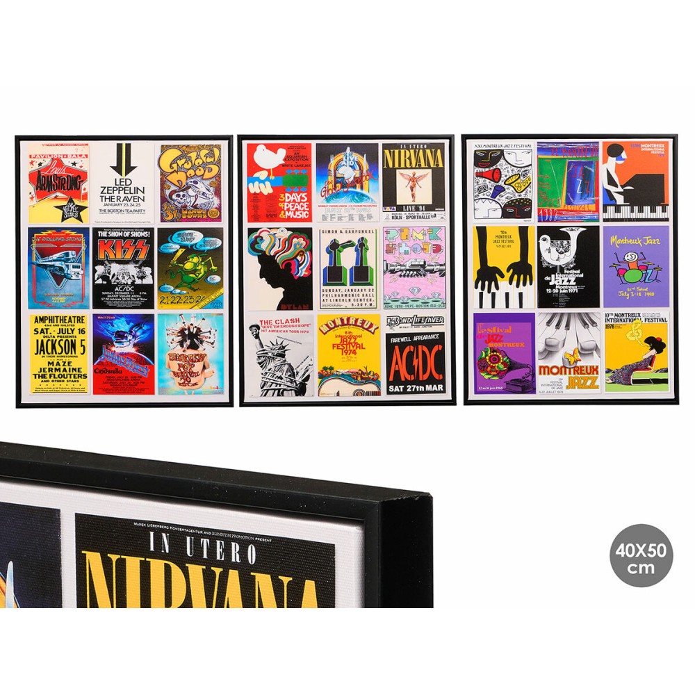 Leinwand Gift Decor Musik 40 x 2 x 50 cm (6 Stück)