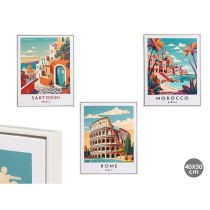 Toile Gift Decor Ville 40 x 3 x 50 cm (6 Unités)
