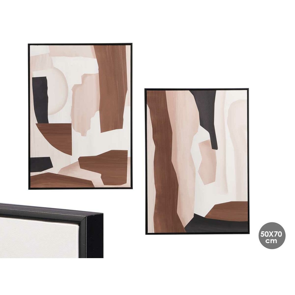 Toile Gift Decor Marron Beige Abstrait 50 x 3 x 70 cm (4 Unités)