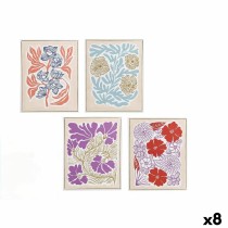 Leinwand Gift Decor Blau Rot Orange Violett Blomster 40 x 3 x 50 cm (8 Stück)