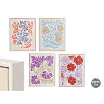 Leinwand Gift Decor Blau Rot Orange Violett Blomster 40 x 3 x 50 cm (8 Stück)