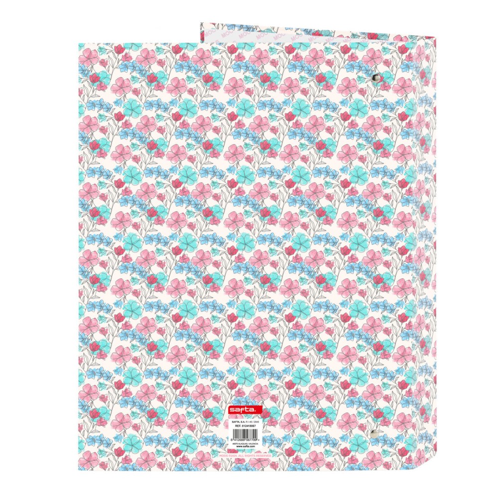 Ring binder Moos Flores Multicolour A4 26.5 x 33 x 4 cm