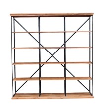 Regal Home ESPRIT Schwarz natürlich Holz Metall 213 x 43 x 220 cm