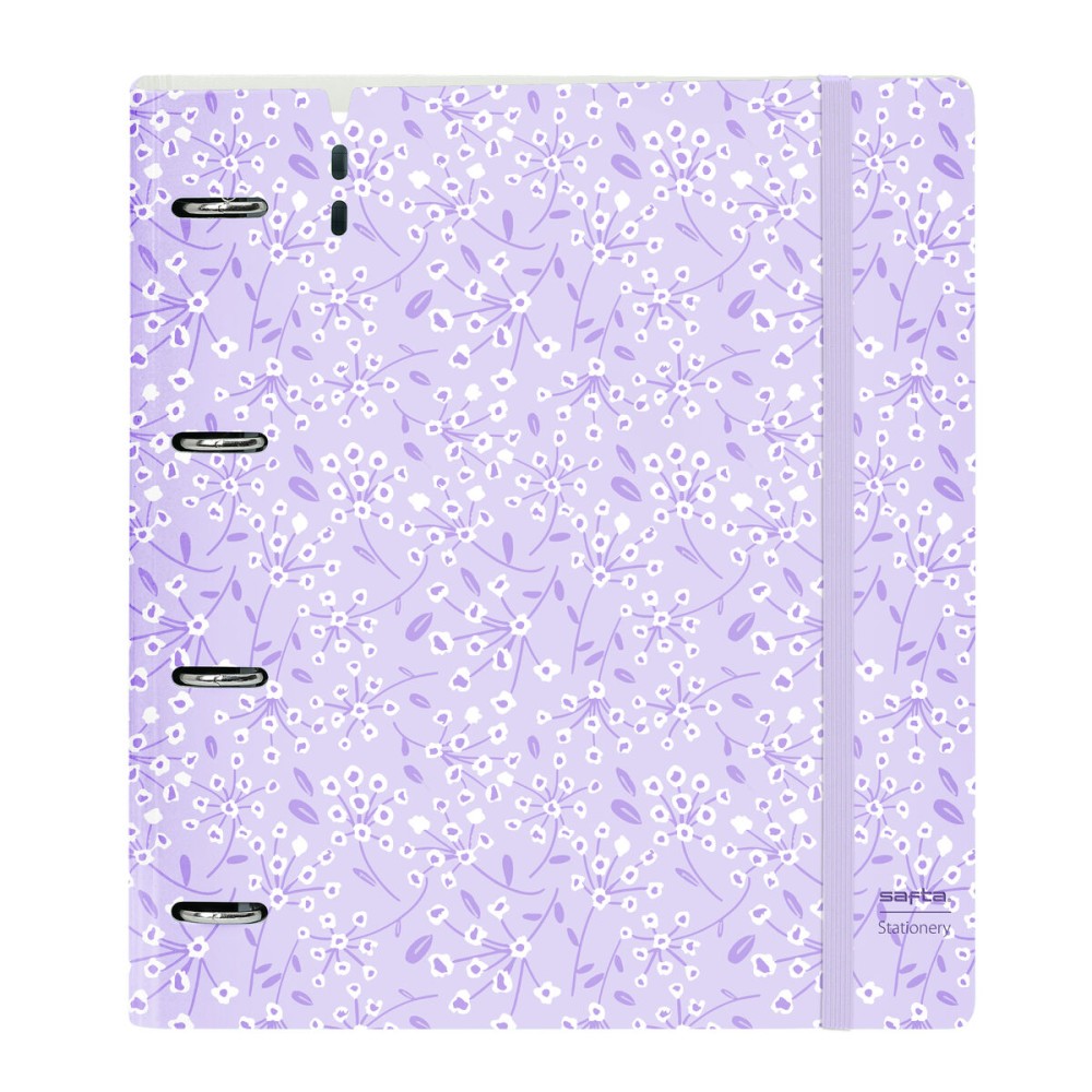 Ring binder Safta Light purple flowers Purple 27 X 32 X 4 cm