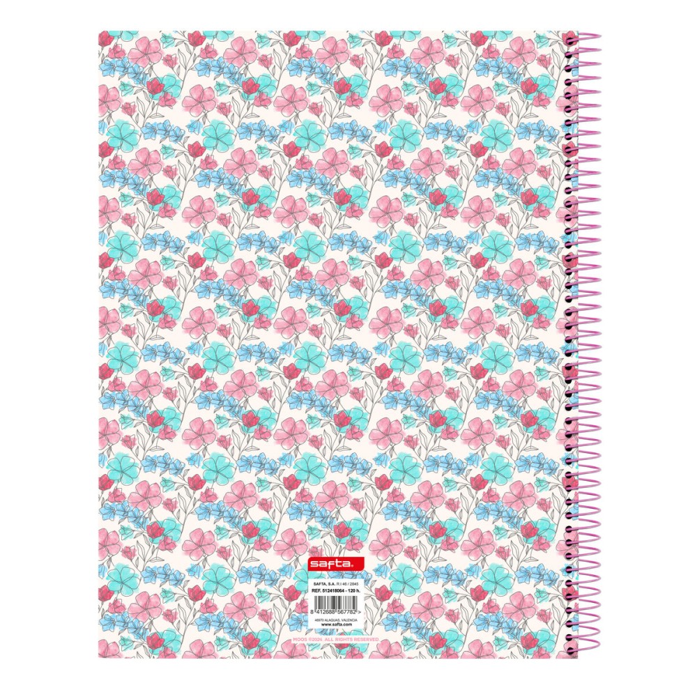 Carnet Moos Flores Multicouleur A4 120 Volets