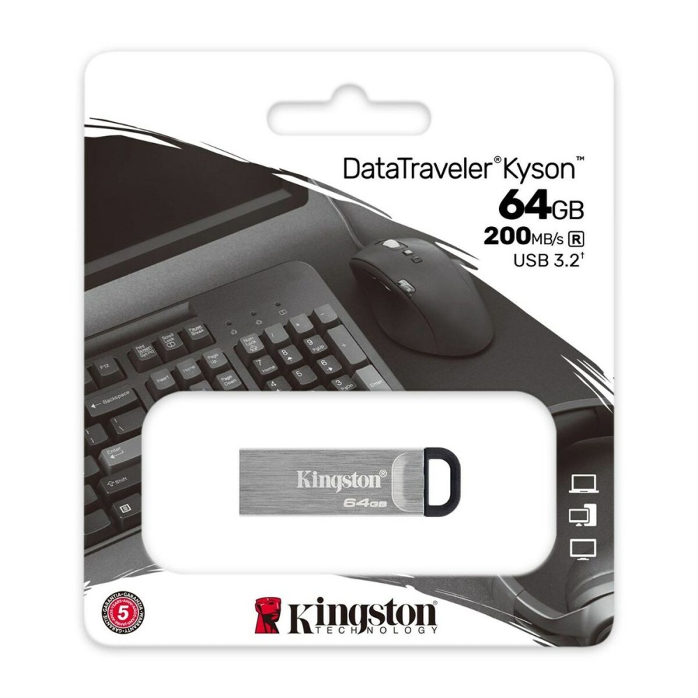 USB Pendrive Kingston DTKN/64GB Schwarz Stahl 64 GB (1 Stück)