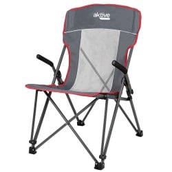 Foldable Camping Chair Aktive Grey 59 x 97 x 68 cm (2 Units)