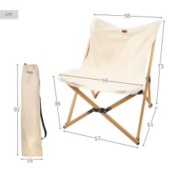 Chaise de camping pliante Aktive Terre 58 x 73 x 61 cm (2 Unités)