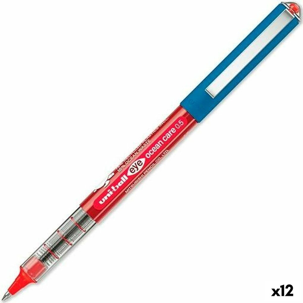 Flüssigtintenstift Uni-Ball ROLLERBALL EYE OCEAN CARE 0,5 mm Rot (12 Stück)