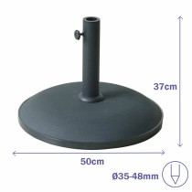 Marbueno Base Parasol Ronde 50x37 cm 25KG Noir Jardin, Piscine, Terrasse 10452