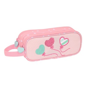 Zweifaches Mehrzweck-Etui BlackFit8 Globitos Rosa 21 x 8 x 6 cm