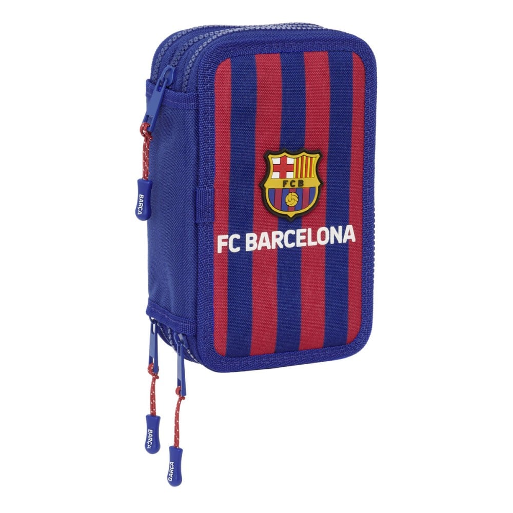 Dreifaches Federmäppchen F.C. Barcelona 24/25 Granatrot Marineblau 12,5 x 19,5 x 5,5 cm 36 Stücke