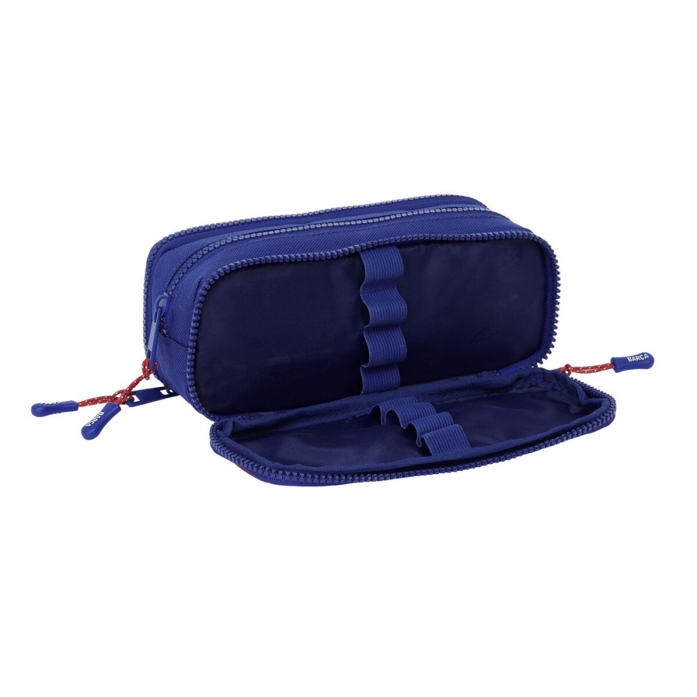 Trousse Fourre-Tout Triple F.C. Barcelona 24/25 Bordeaux Blue marine 21 x 8 x 8 cm