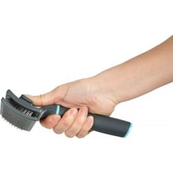 Brosse pour Chiens Zolux Anah Moyen Rétractile Turquoise Noir/Bleu