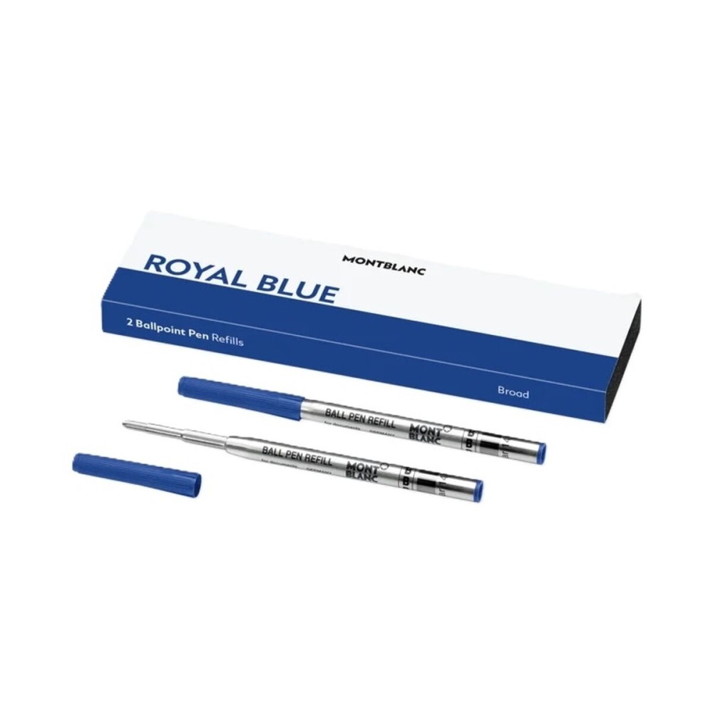 Recharge pour stylo Montblanc ROYAL BLUE - REFILLS  BALL PEN - BROAD - 2 PCS Bleu 2 Unités