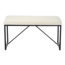 Bank Gift Decor Weiß Metall Stoff 81 x 42 x 38 cm