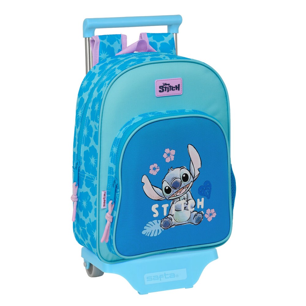 Schulrucksack mit Rädern Lilo & Stitch Hawaii Blau 26 x 34 x 11 cm