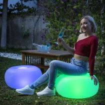 Siège gonflable avec LED multicolore et télécommande Pulight InnovaGoods Blanc (Reconditionné B)