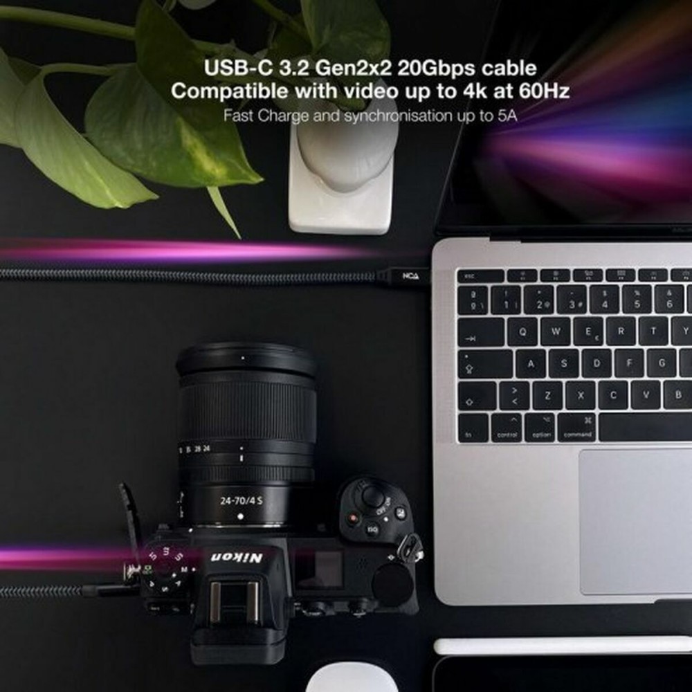 USB-C Cable NANOCABLE 10.01.4301-COMB Black 1 m