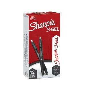 Gel-Stift Sharpie 2136595 Schwarz 0,7 mm Einziehbar (12 Stück)