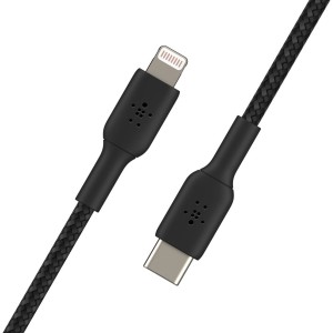 Câble USB-C vers Lightning Belkin CAA004BT2MBK Noir 2 m