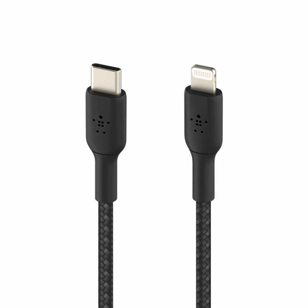 Câble USB-C vers Lightning Belkin CAA004BT2MBK Noir 2 m