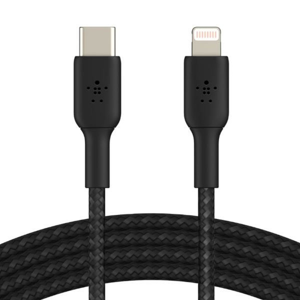 Câble USB-C vers Lightning Belkin CAA004BT2MBK Noir 2 m