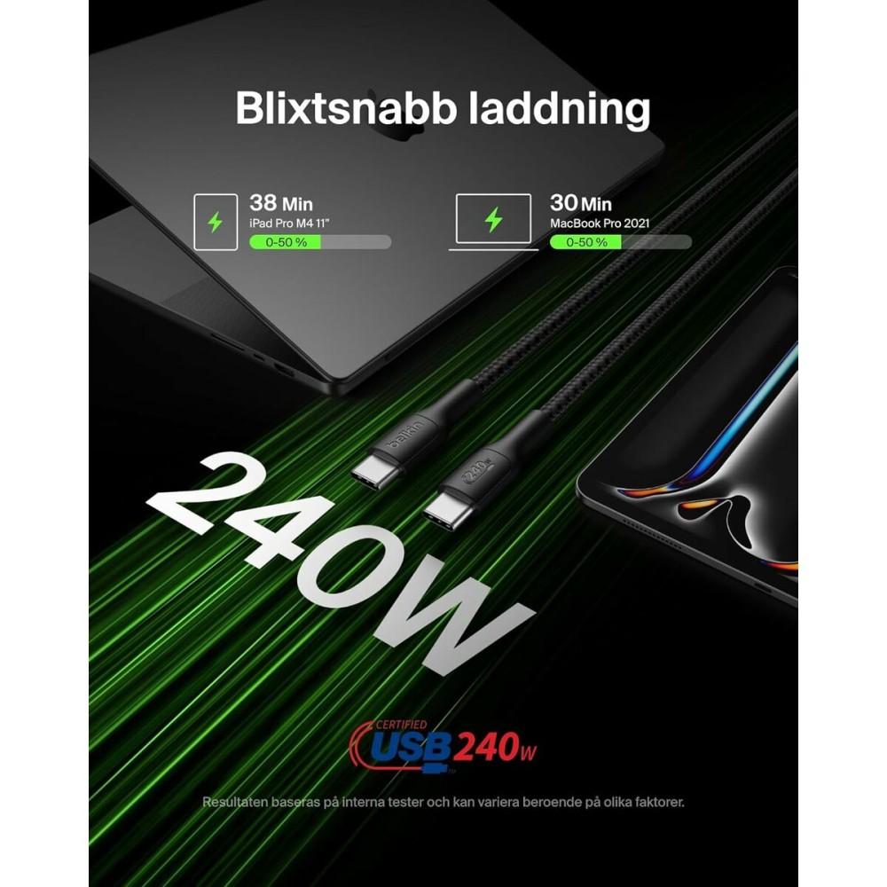 Câble USB vers Lightning Belkin CAB025HQ2MBK Noir 2 m