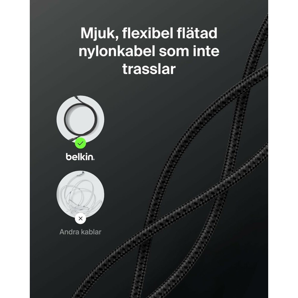 Câble USB vers Lightning Belkin CAB025HQ2MBK Noir 2 m