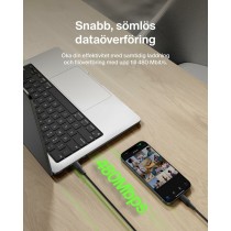 Câble USB vers Lightning Belkin CAB025HQ2MBK Noir 2 m