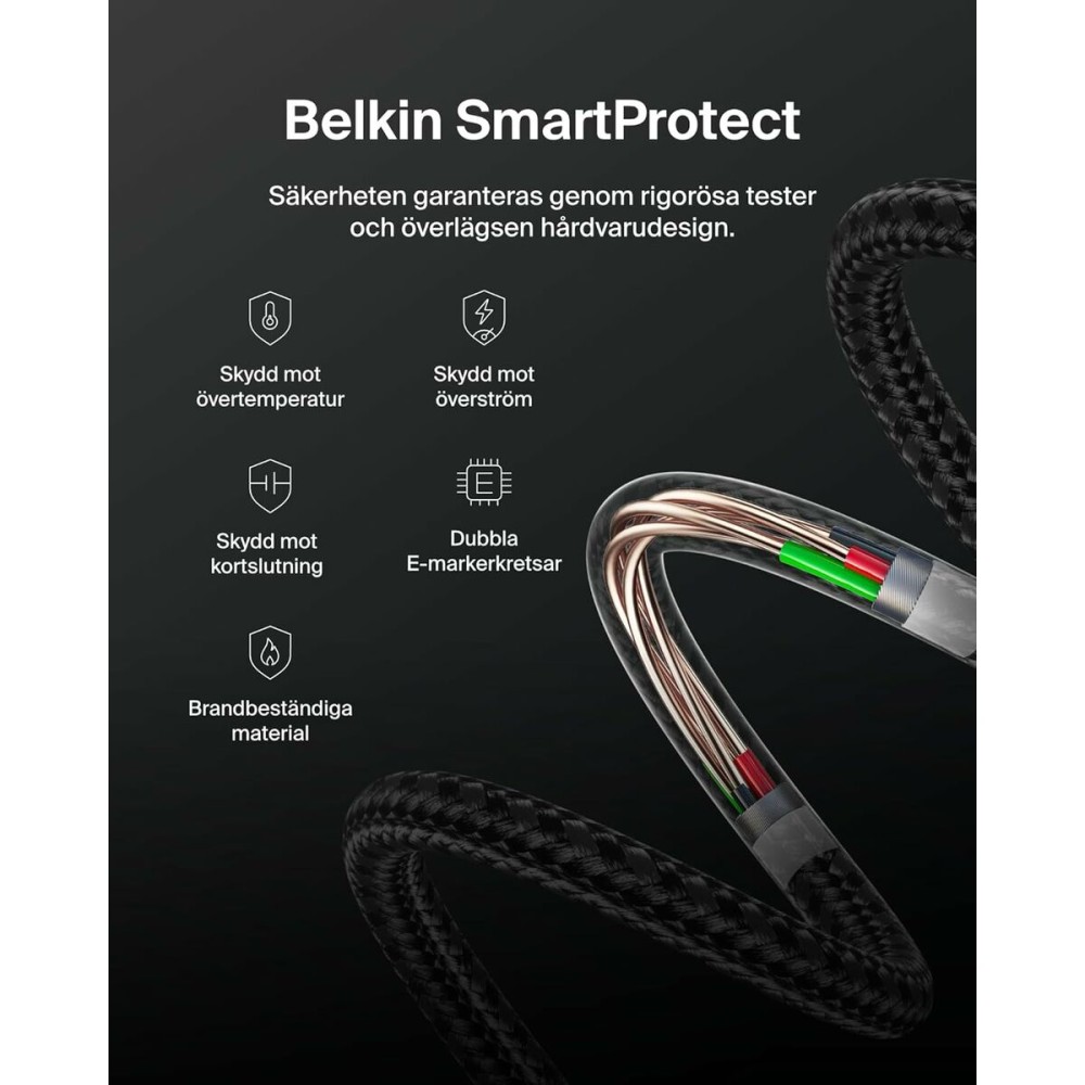 Câble USB vers Lightning Belkin CAB025HQ2MBK Noir 2 m