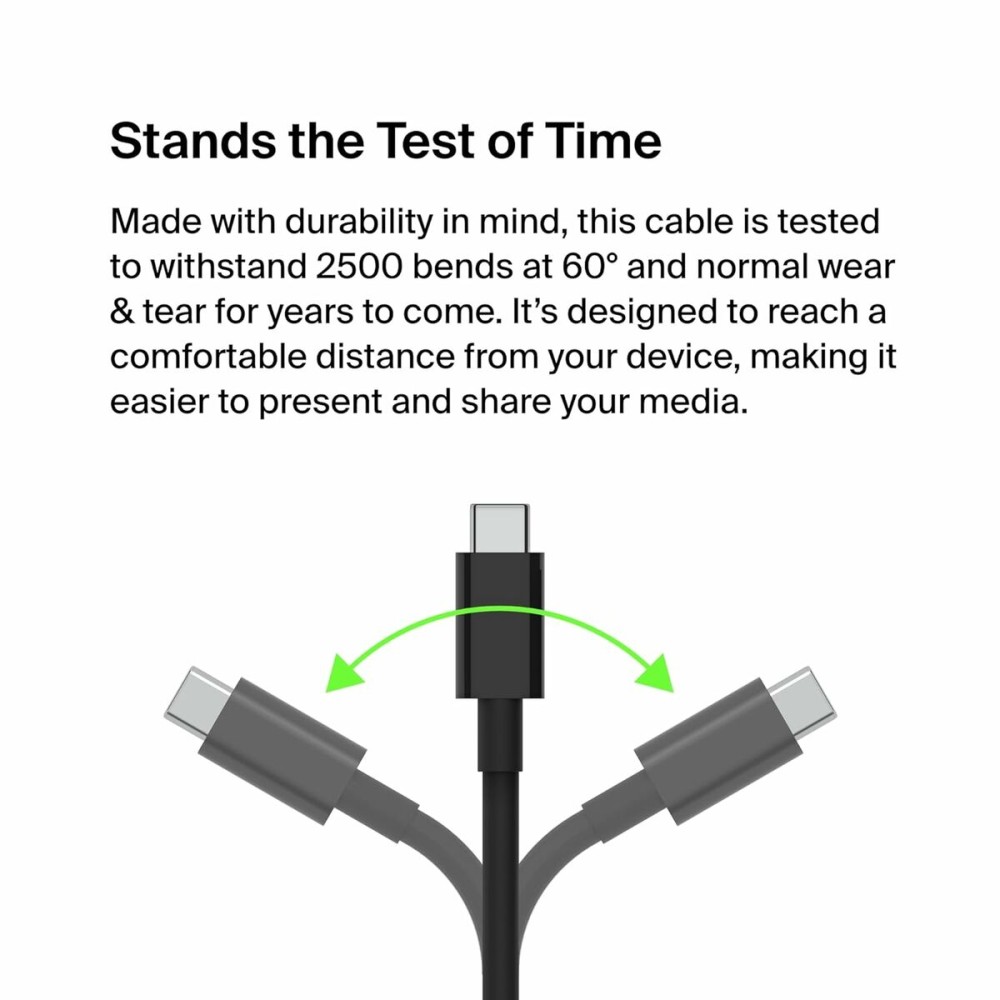 Câble USB-C vers HDMI Belkin AVC012bt2MBK Noir 2 m
