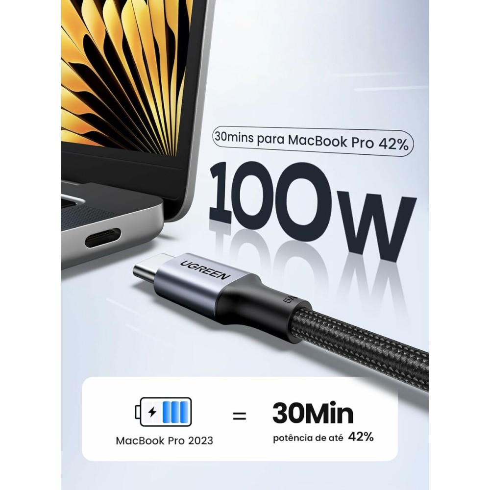 Câble USB vers Lightning Ugreen 70427 Noir Argenté 1 m