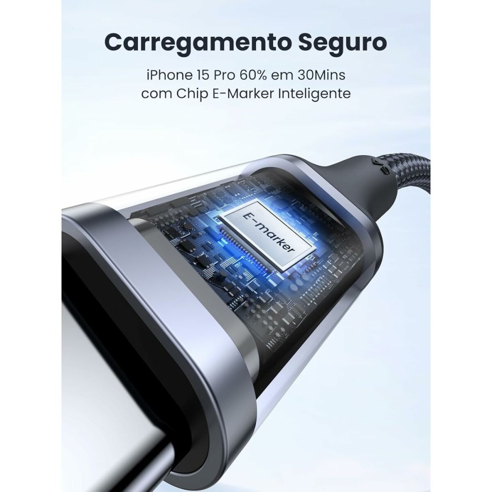 Câble USB vers Lightning Ugreen 70427 Noir Argenté 1 m
