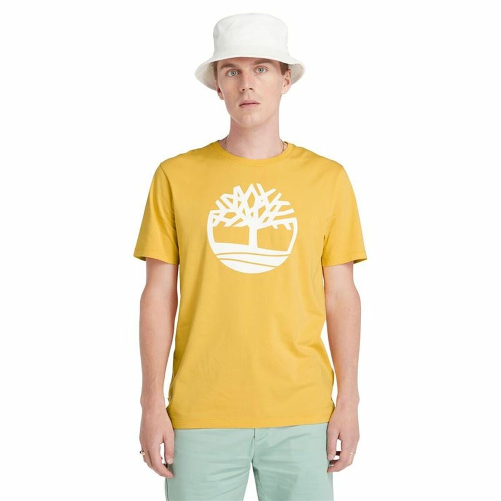 Men’s Short Sleeve T-Shirt Timberland Kennebec River Tree Logo Short Yellow