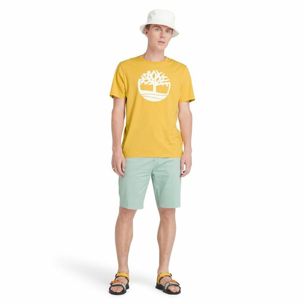 Men’s Short Sleeve T-Shirt Timberland Kennebec River Tree Logo Short Yellow