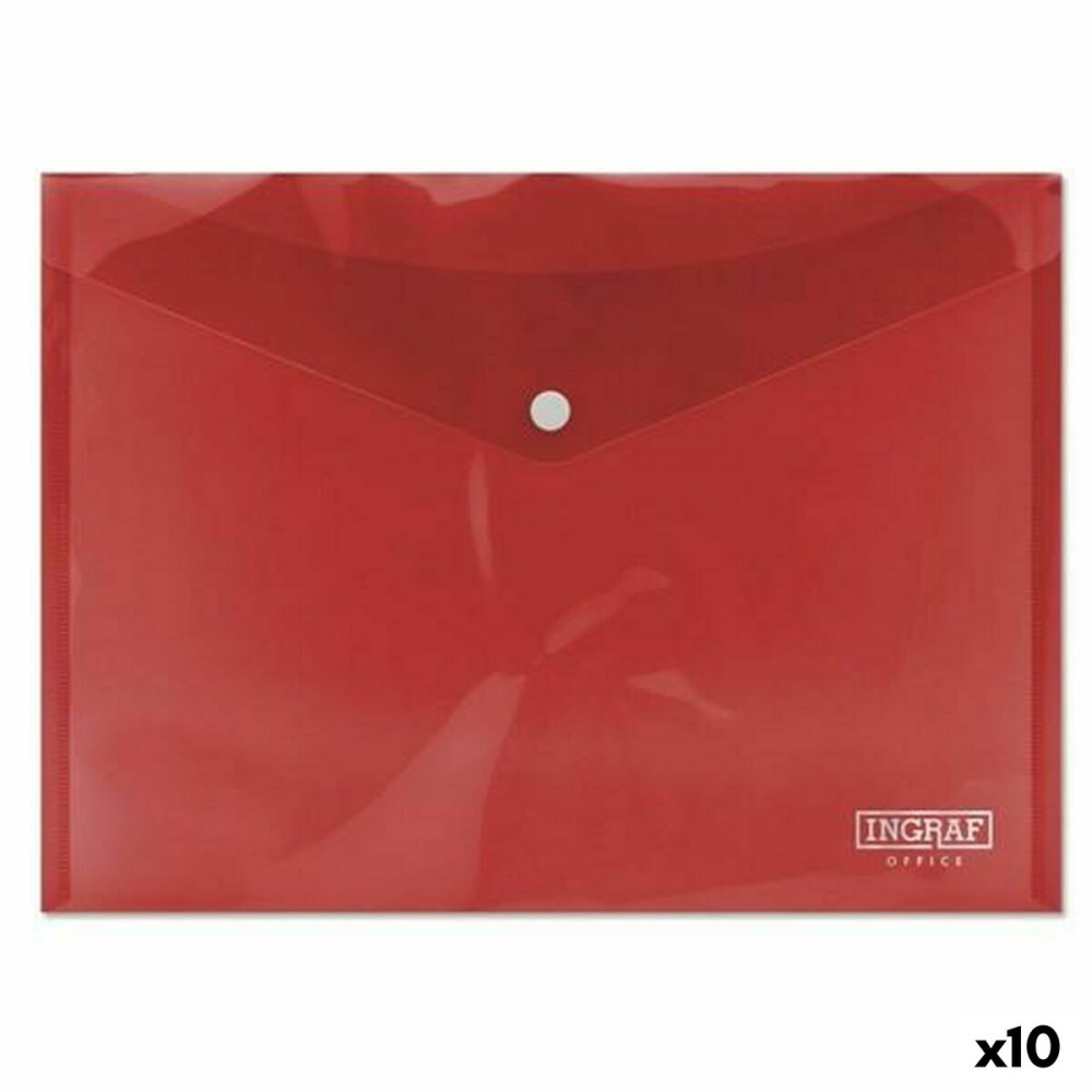 Document Holder Ingraf Plastic Red Clasp A4 (10Units)