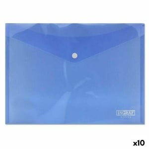 Porte-documents Ingraf Plastique Bleu Broche A4 (10 Unités)