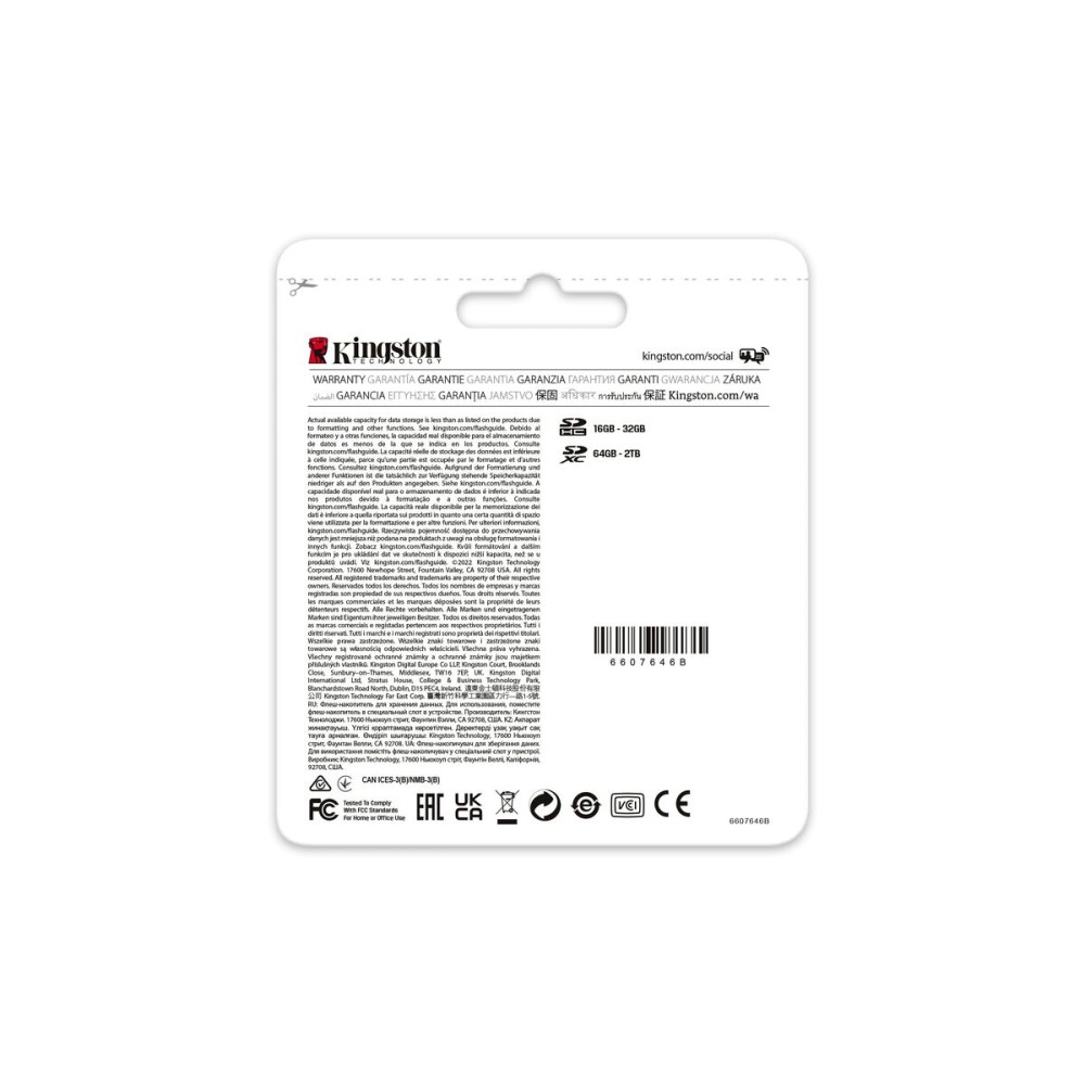 Micro SD Memory Card with Adaptor Kingston SDR2/128GB 128 GB SDXC UHS-II 8K Ultra HD
