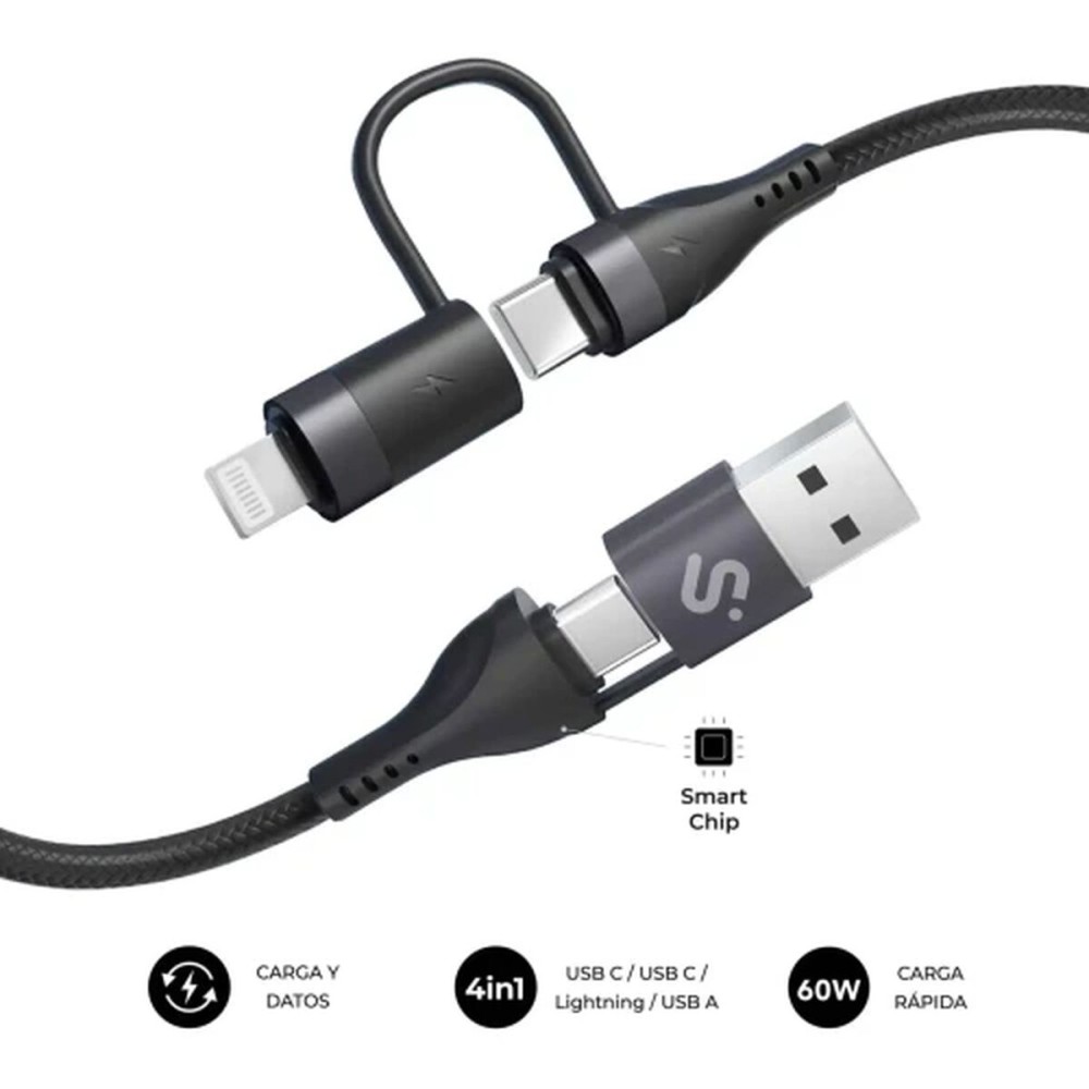 Câble HDMI Subblim SUBCAB-4IN101 Noir 1,2 m