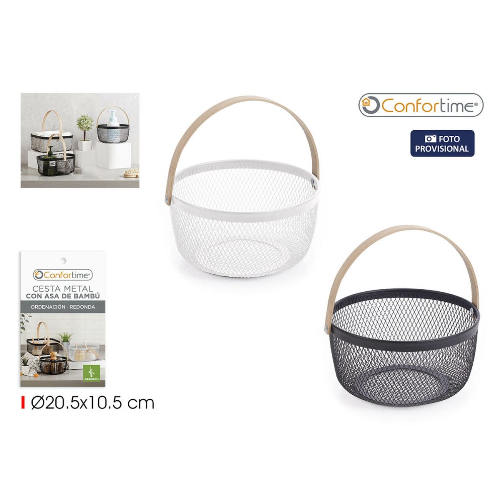 Basket Confortime Metal Bamboo (12 Units)