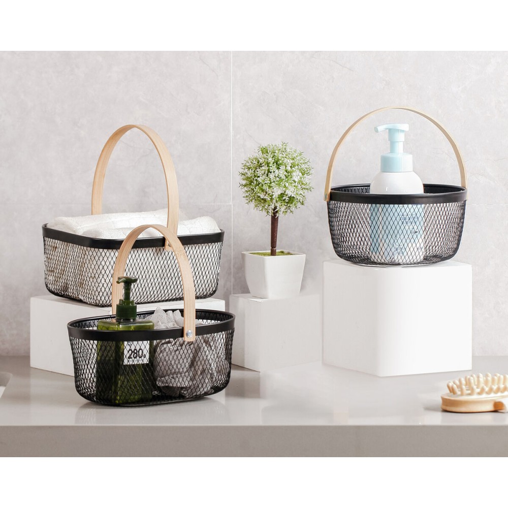 Basket Confortime Metal Bamboo (12 Units)