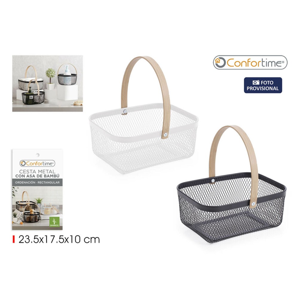 Basket Confortime Metal Bamboo (12 Units)