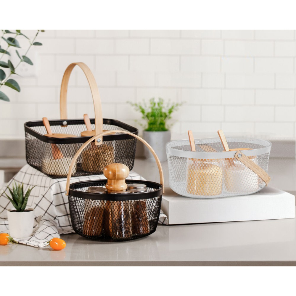 Basket Confortime Metal Bamboo (12 Units)