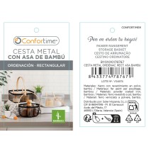 Basket Confortime Metal Bamboo (12 Units)