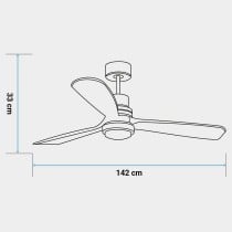 Deckenventilator Universal Blue ALM 4056 3A 70W (142 cm)