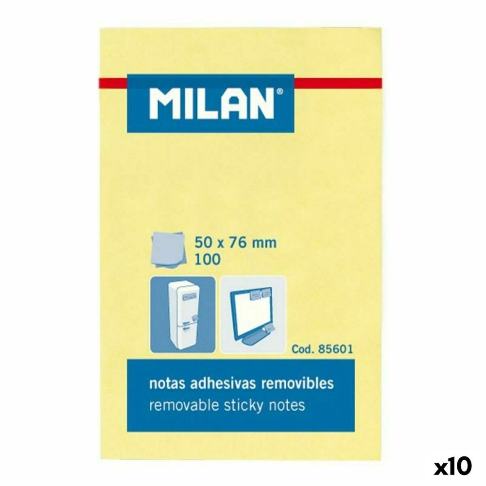 Sticky Notes Milan Yellow 56 x 76 mm (10 Units)