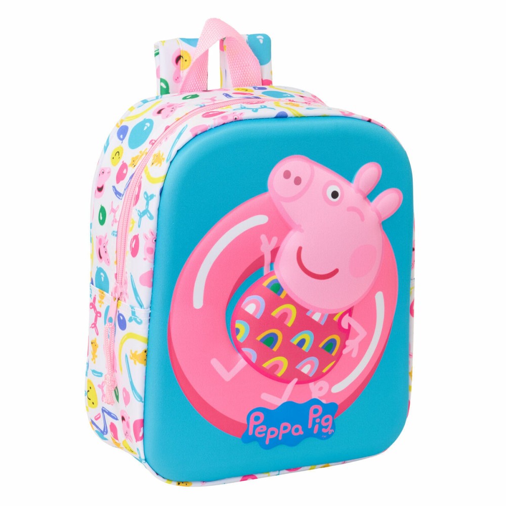 Kinderrucksack Peppa Pig Blau Weiß Rosa 22 x 27 x 10 cm 3D