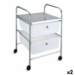 Caisson à Tiroirs Confortime Métal Avec des roues Plastique 33 x 32,5 x 45,5 cm (2 Unités)